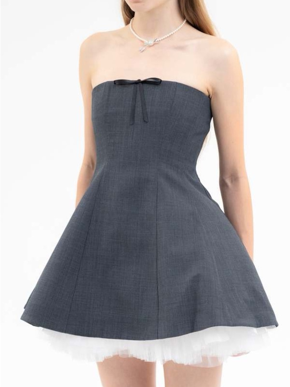 Shushu Tong Mini Dress Strapless Ruffles Bow